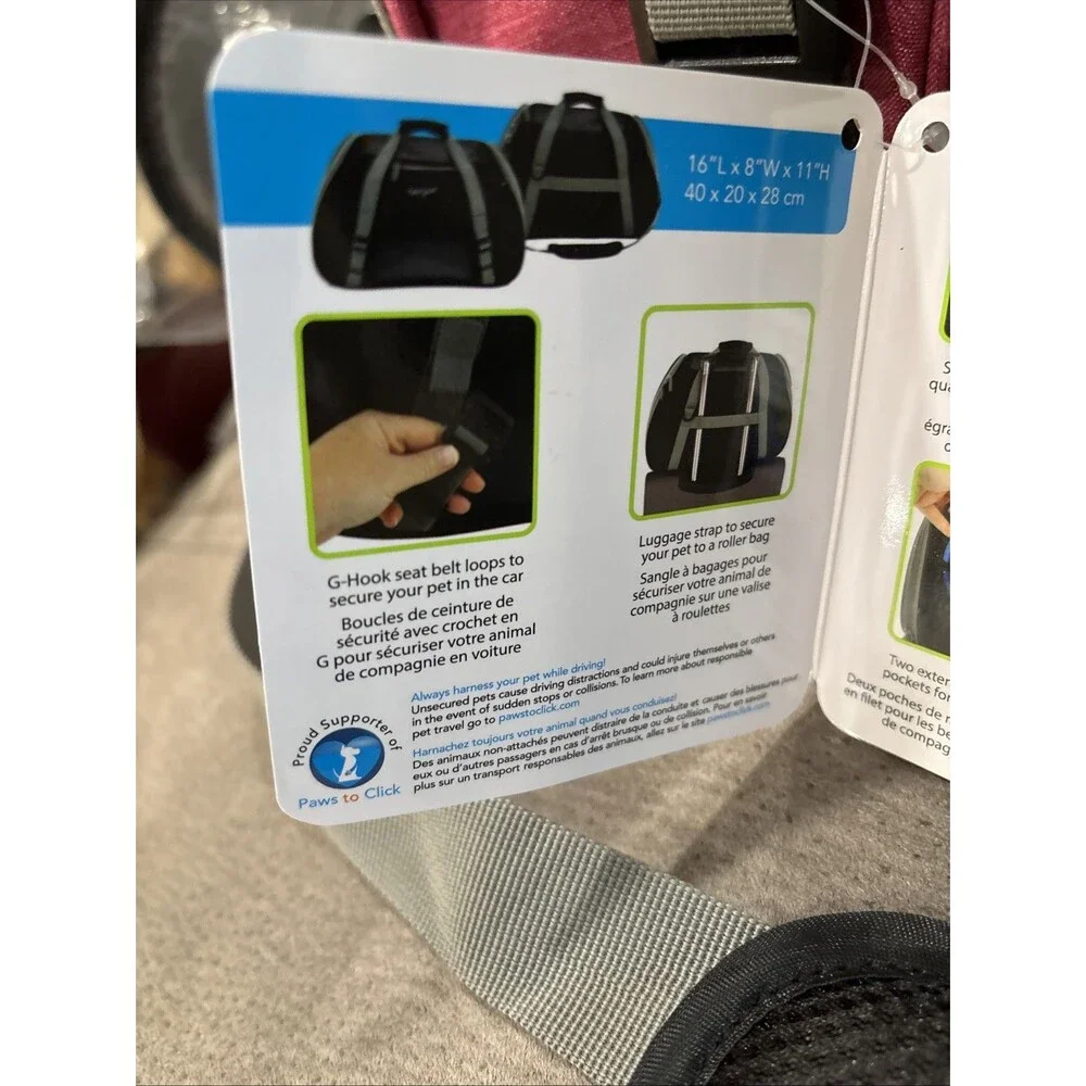 Bergan Small (up To 10 Lbs) Pet Connect Carrier Berry, In Flight Use, Fleece Pad